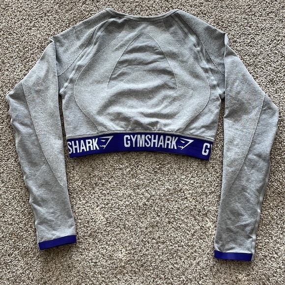 GYMSHARK Seamless Flex Long Sleeve Grey/Purple Marl - Picture 4 of 4